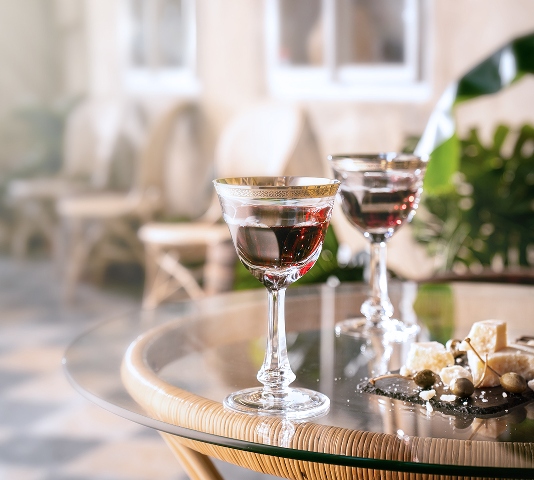 Crystal Red Wine Glasses Pair 'elizabeth', Vintage Style, Lead