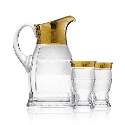 Splendid set of a water jug and two glasses
